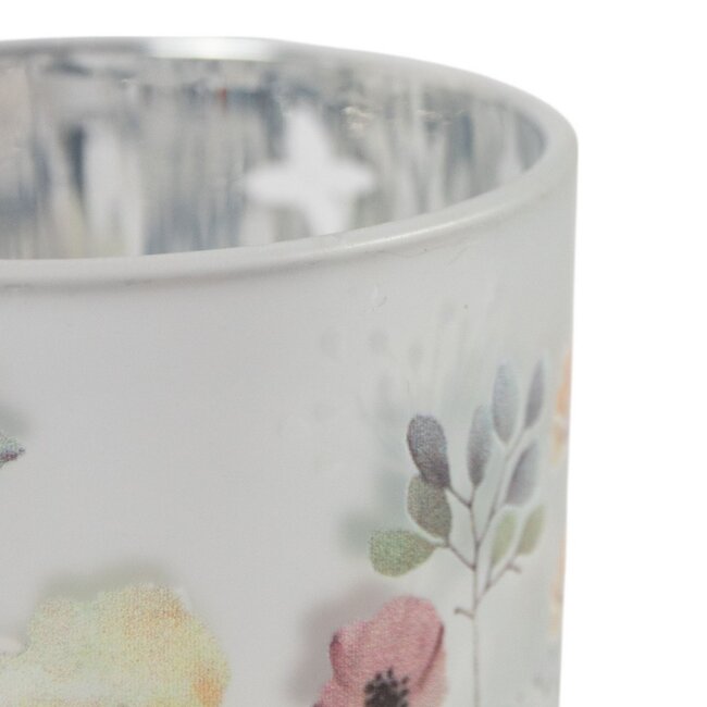 Mars & More Theelichthouder Border bloemen vlinder small 8cm