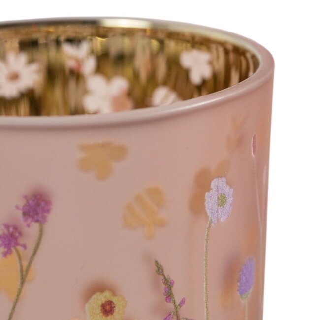 Mars & More Theelichthouder wilde bloemen hommel medium 12cm