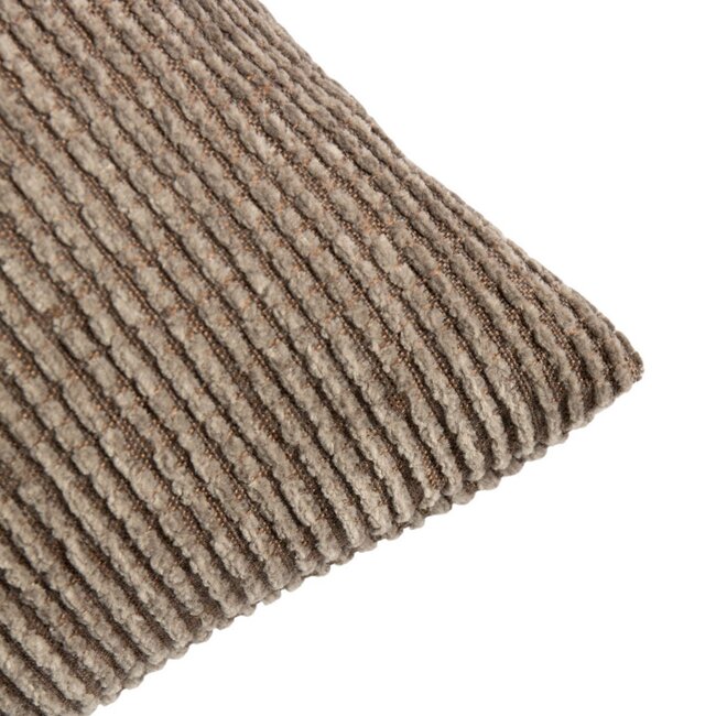 Linen & More Kussen Duchess rib taupe 45x45cm