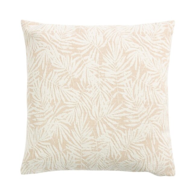 Linen & More Kussen Jacquard bladeren off wit 45x45cm