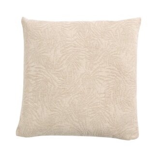 Linen & More Kussen Jacquard bladeren beige 45x45cm