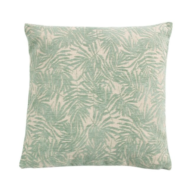 Linen & More Kussen Jacquard bladeren groen 45x45cm
