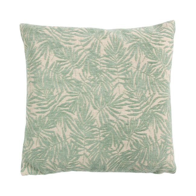Linen & More Kussen Jacquard bladeren groen 45x45cm