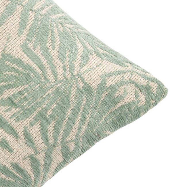Linen & More Kussen Jacquard bladeren groen 45x45cm