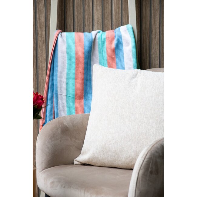 Linen & More Kussen Queen chenille beige 45x45cm