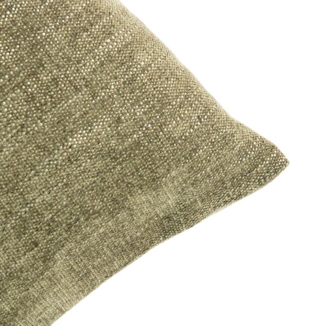 Linen & More Kussen Queen chenille groen 45x45cm