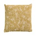 Linen & More Kussen Jacquard bladeren geel 45x45cm