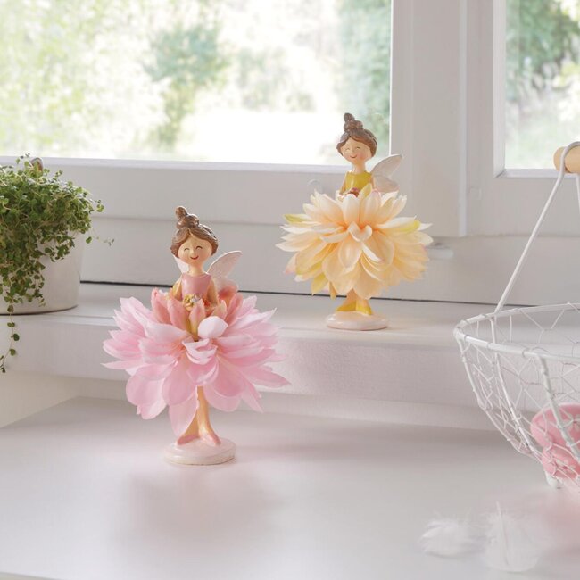 Dream-Living Decoratie figuren bloemenfee set van 2