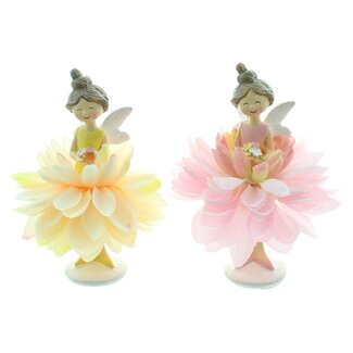 Dream-Living Decoratie figuren bloemenfee set van 2