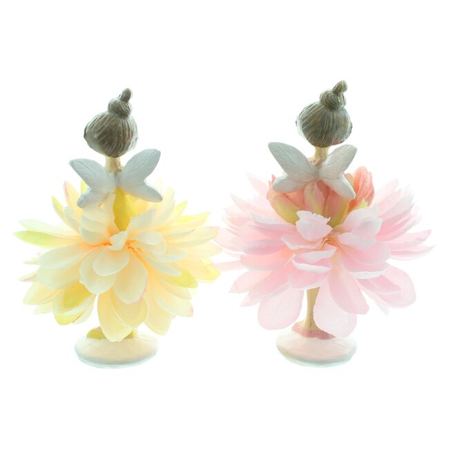 Dream-Living Decoratie figuren bloemenfee set van 2