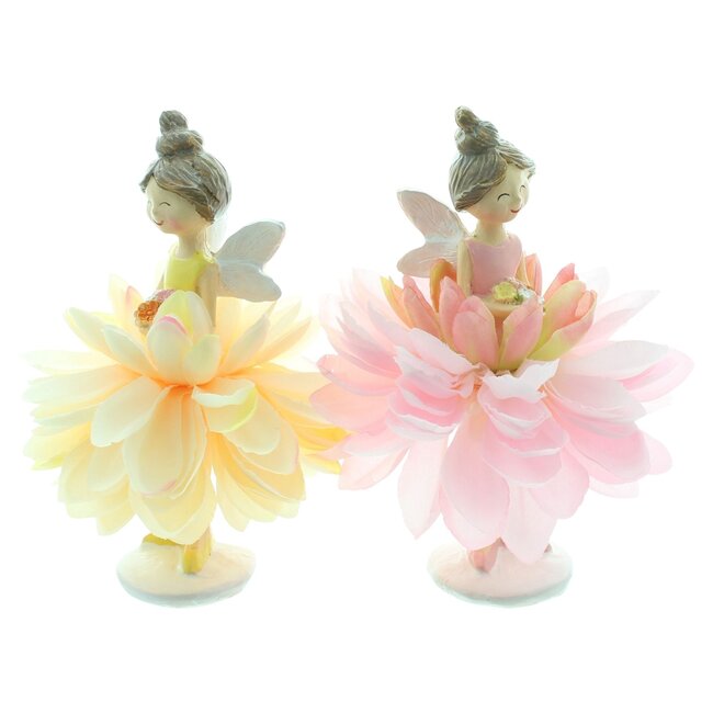 Dream-Living Decoratie figuren bloemenfee set van 2