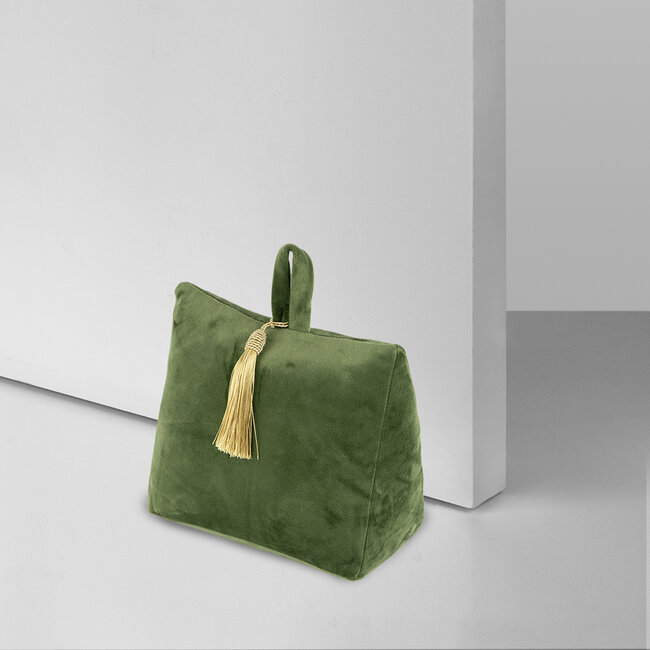 Mars & More fluwelen deurstopper appel groen 18cm