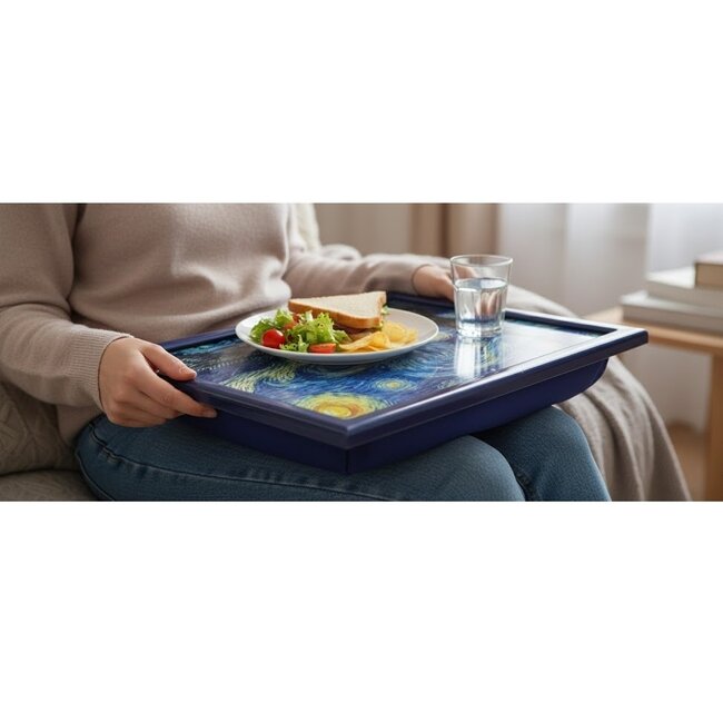 Lesser & Pavey Schootkussen Laptray –  De sterrennacht van Vincent van Gogh 44 x 34 x 6 cm