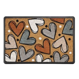 Dream-Living Kokos Deurmat hartjes all over  40x60 cm