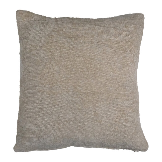 Linen & More Coco Chenille kussen cream 45x45cm