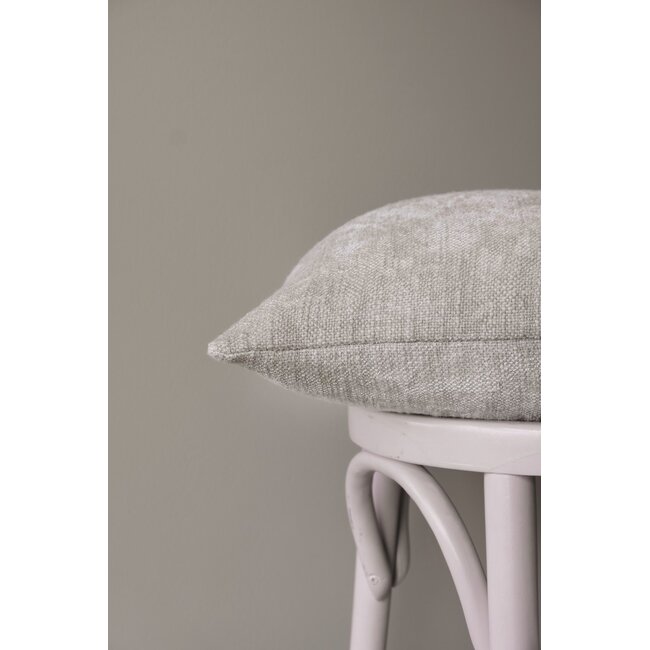 Linen & More Coco Chenille kussen cream 45x45cm