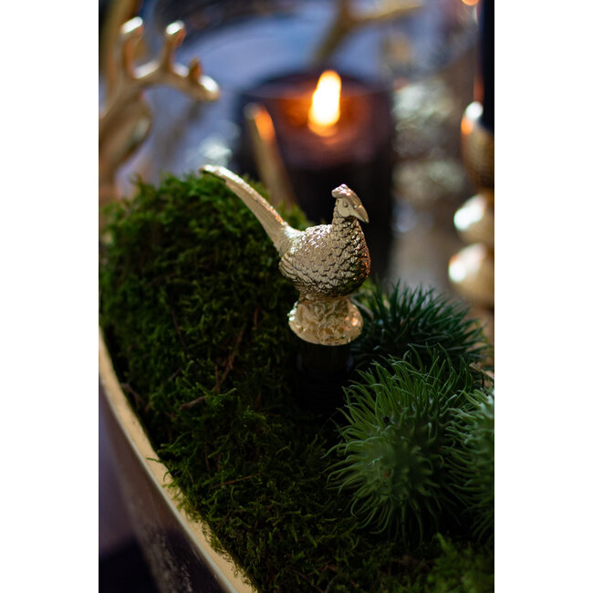 Mars & More wijnstopper fazant champagne goud 8,5X8,5X8cm