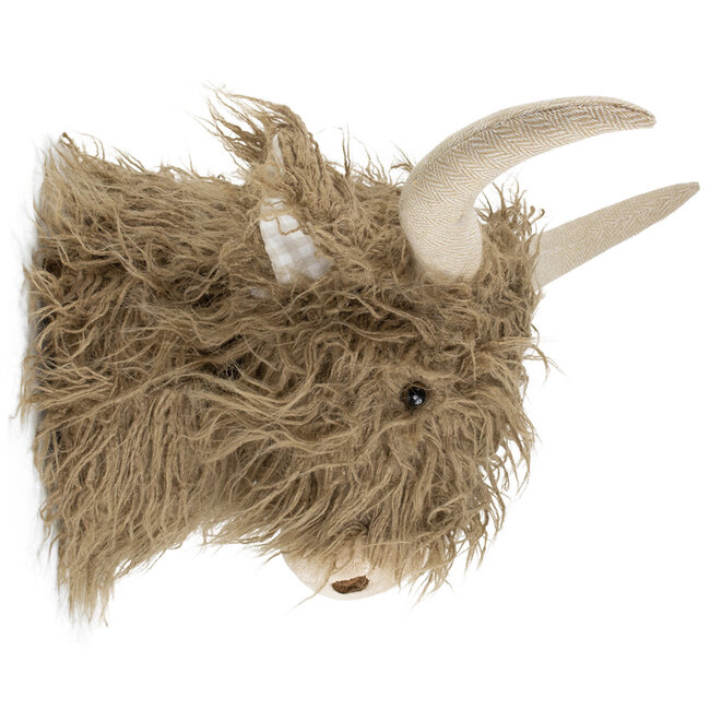 Mars & More knuffel schotse hooglander wandkop bruin 40cm