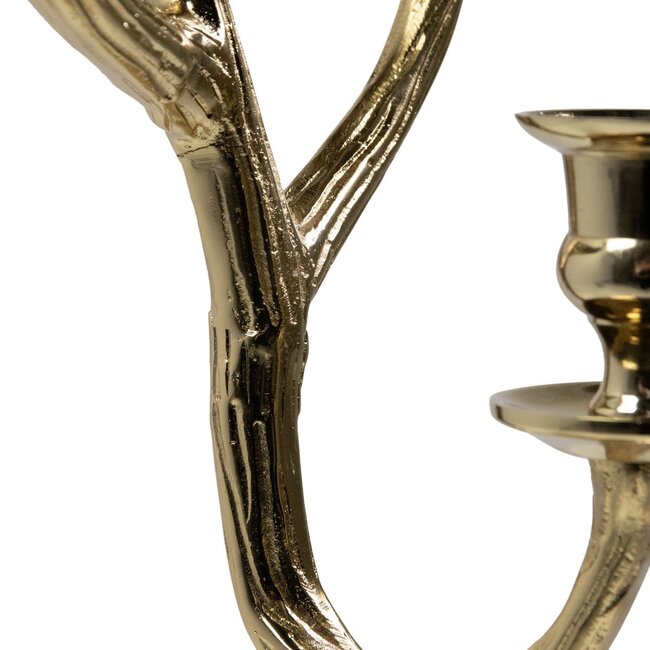 Mars & More Kaarsen Standaard gewei goud 3 h48cm