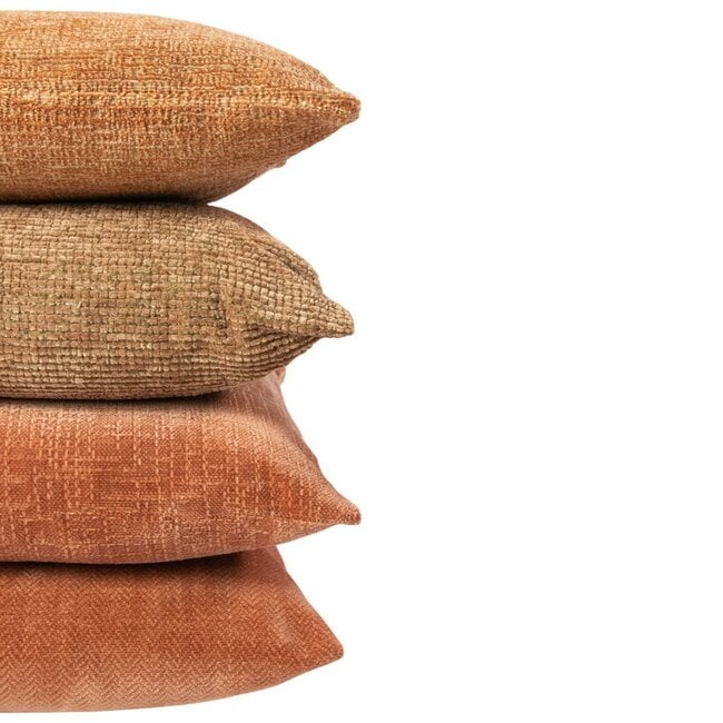 Linen & More Kussen Empress velvet slub roze 45x45cm