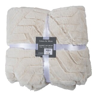 Linen & More Plaid Abstracte Lijnen Off White 140x200cm