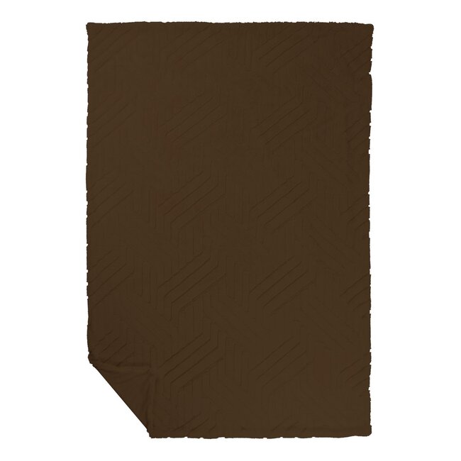 Linen & More Plaid Abstracte Lijnen Taupe 140x200cm