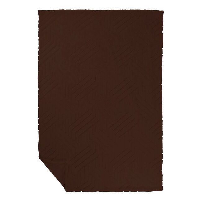 Linen & More Plaid Abstracte Lijnen Bruin 140x200cm