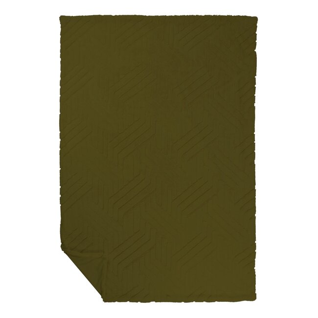 Linen & More Plaid Abstracte Lijnen Groen 140x200cm