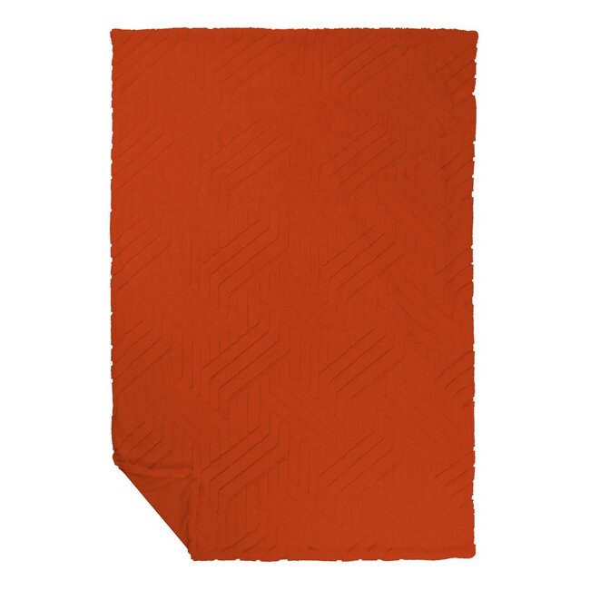 Linen & More Plaid Abstracte Lijnen Oranje 140x200cm