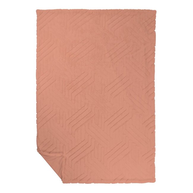 Linen & More Plaid Abstracte Lijnen Roze 140x200cm