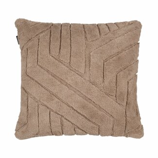 Linen & More Kussen Abstracte Lijnen Taupe 45x45cm