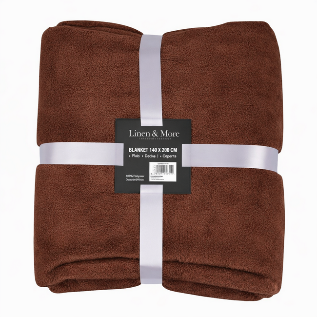 Linen & More Plaid Marmaris Bruin 140x200cm