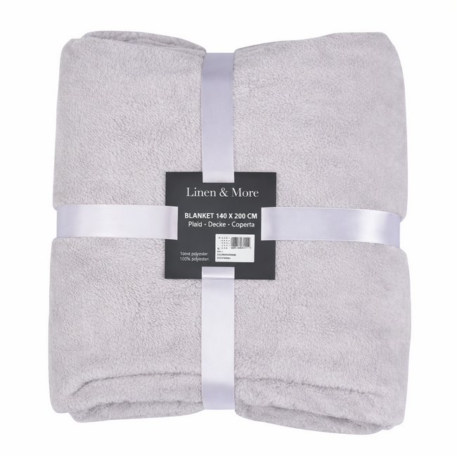 Linen & More Plaid Marmaris Grijs 140x200cm