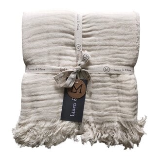 Linen & More Nova Plaid Mousseline crème 140x200cm