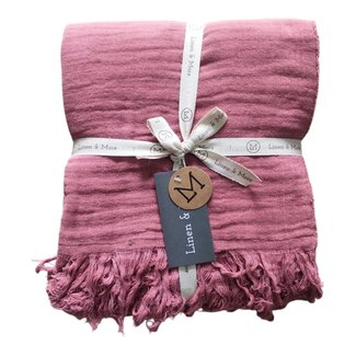 Linen & More Nova Plaid Mousseline mauve 140x200cm