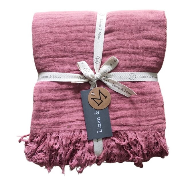 Linen & More Nova Plaid Mousseline mauve 140x200cm