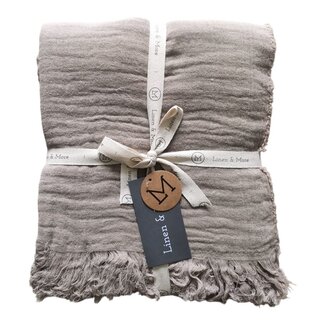 Linen & More Nova Plaid Mousseline taupe 140x200cm