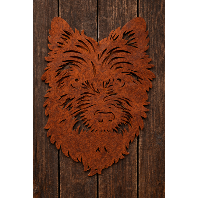 Siermetaal Wanddecoratie hond Cairn Terrier metaal 40cm
