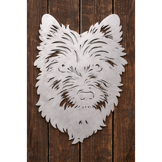 Siermetaal Wanddecoratie hond Cairn Terrier metaal 40cm