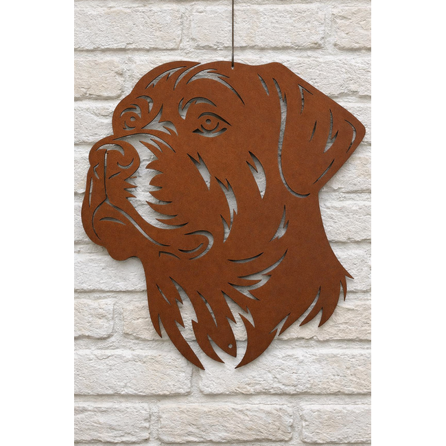 Siermetaal Wanddecoratie hond Rottweiler metaal 34cm