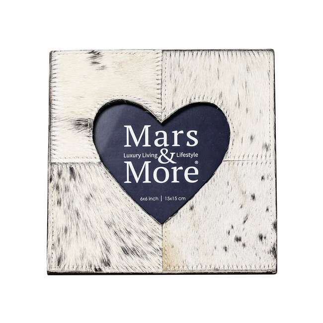 Mars & More *fotolijst koe hart zwart/wit 20x20cm*
