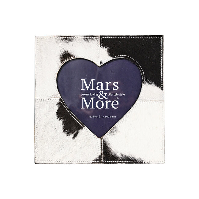 Mars & More *fotolijst koe hart zwart/wit 23x23cm*