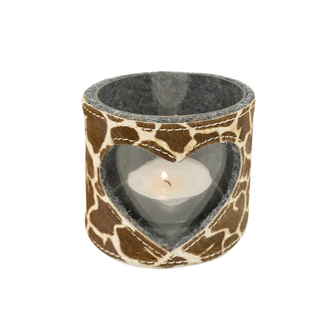 Mars & More windlicht koe hart giraf 10cm*