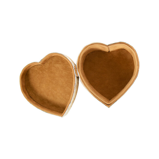 Mars & More hart opbergdoos koe bruin 15cm*