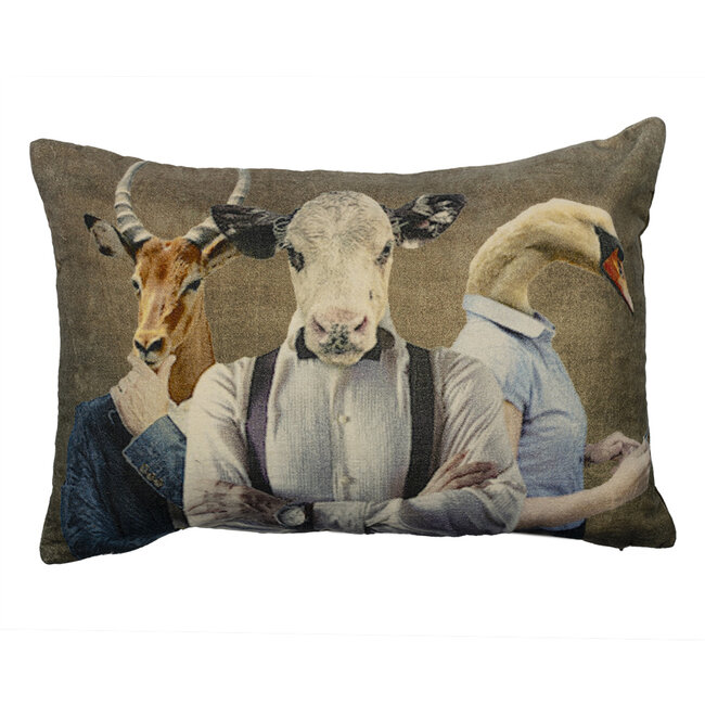 Mars & More groot kussen fluweel preppy antilope koe zwaan 40x60cm*