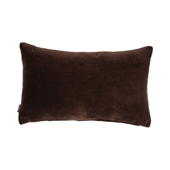 Linen & More fluwelen sierkussen bruin 30x50cm