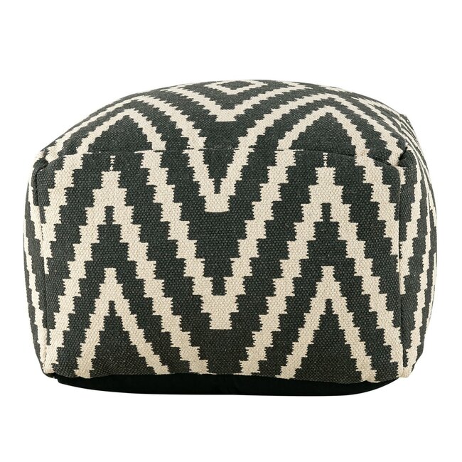 Dream Living Poef hocker zwart 55x37x55 cm vloerkussen