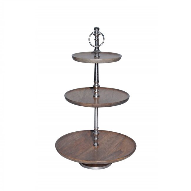 Mars & More keuken etagère hout rond 3 lagen 55cm