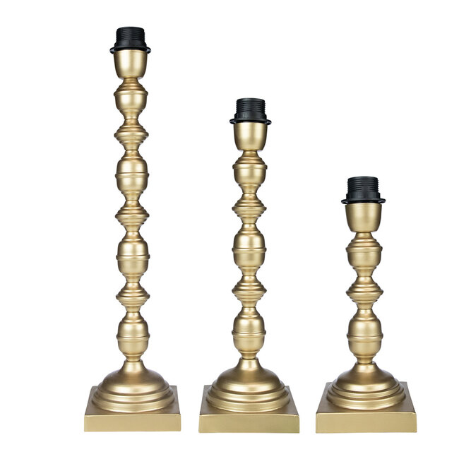 Mars & More lampvoet ornament champagne goud 11x11x30cm