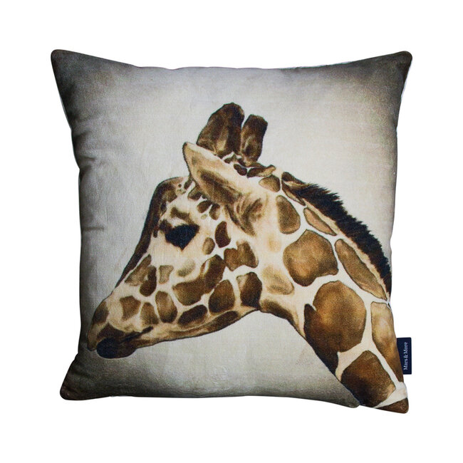 Mars & More kussen fluweel jungle giraffe 45x45cm